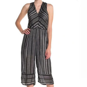 Bailey Black and Silver Cropped Jumpsuit